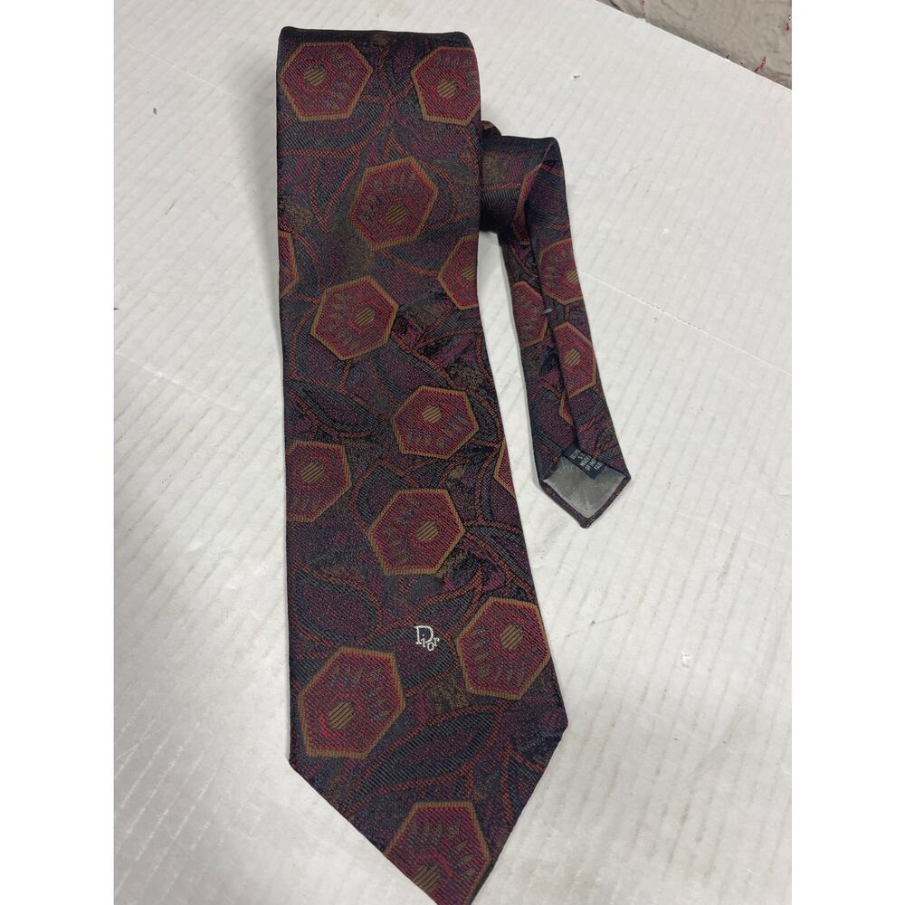 Christian Dior Mens‎ Paisley Mens Silk Necktie Vintage 57.5" x 3" WPL125